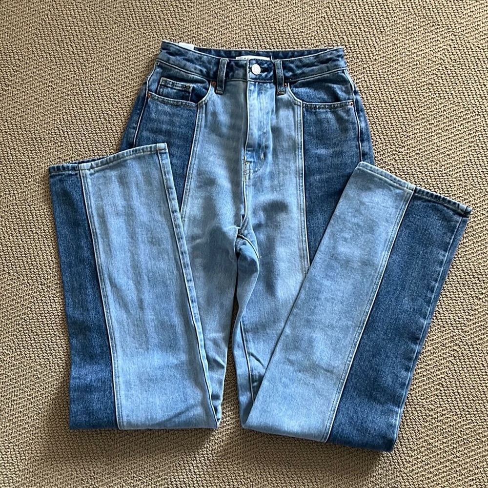 Pacsun blue split color jeans
